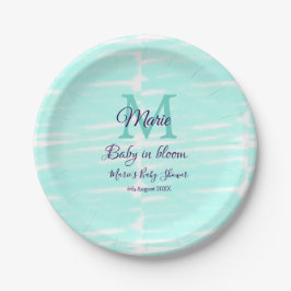 Pastel green baby in bloom monogram baby shower te pappteller