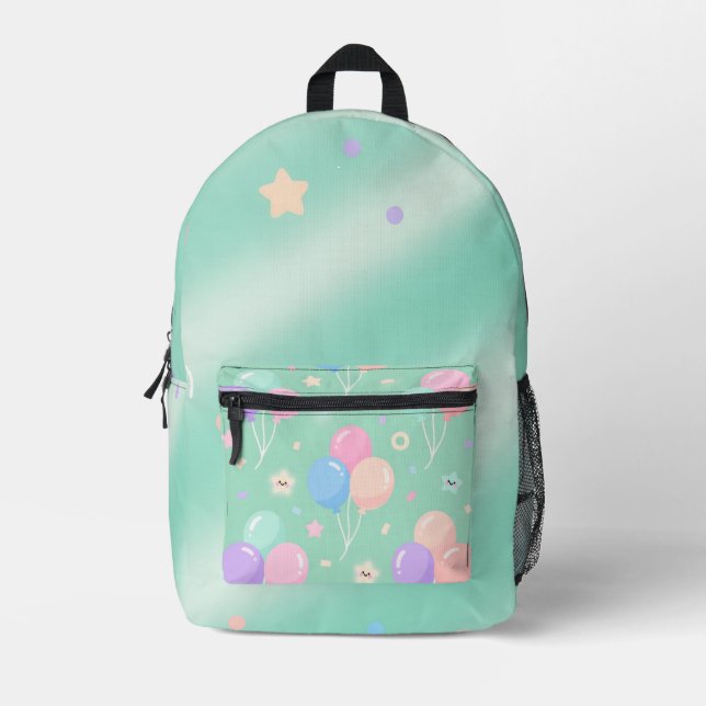 Pastel Green Backpack - Minimalistische ästhetisch Bedruckter Rucksack (Vorderseite)
