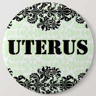 Pastel Green & Black Damas GOP Uterus Obsession Button
