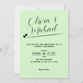 Pastel Green Botanical Wedding Einladung