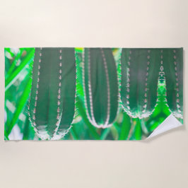 Pastel Green cactus Pflanze Blätter Strandtuch
