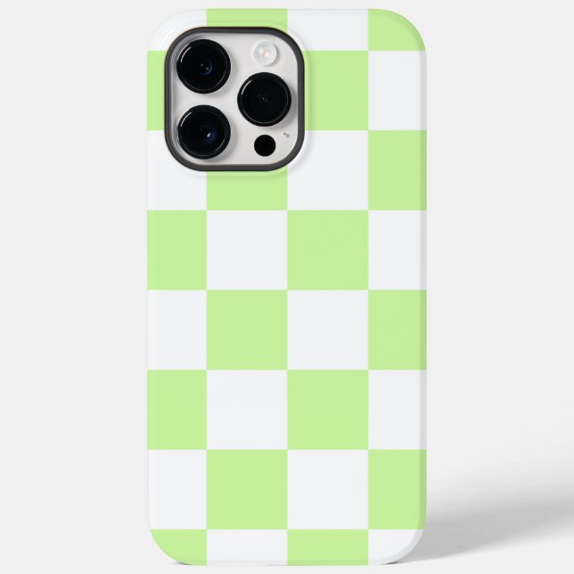 Pastel Green Checkered Gingham Pattern Case-Mate iPhone 14 Pro Max Hülle (Rückseite)