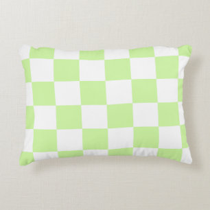 Pastel Green Checkered Gingham Pattern Dekokissen