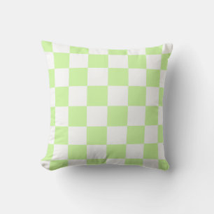 Pastel Green Checkered Gingham Pattern Kissen