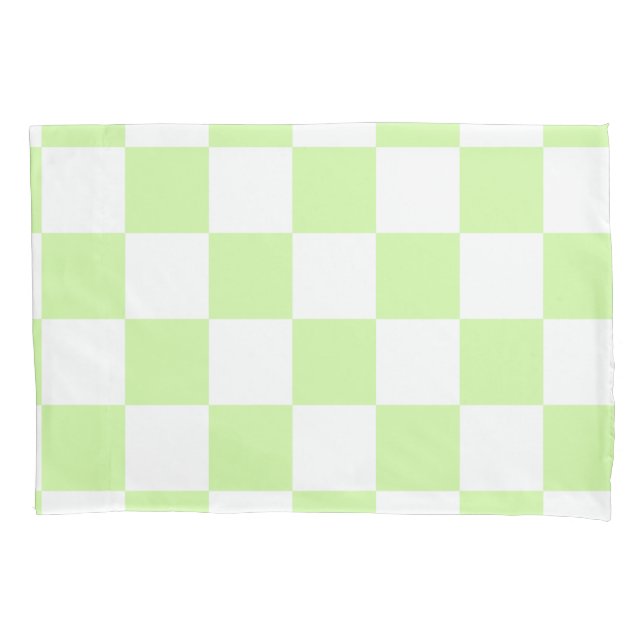 Pastel Green Checkered Gingham Pattern Kissenbezug (Vorderseite)