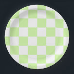 Pastel Green Checkered Gingham Pattern Pappteller<br><div class="desc">Pastel Green Checkered Gingham Pattern</div>