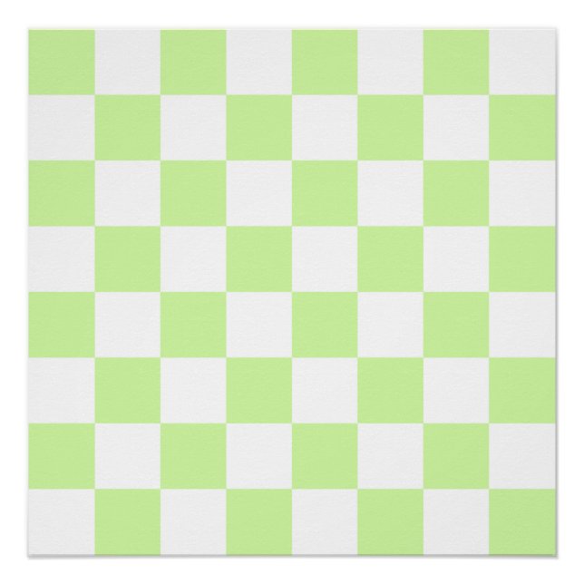 Pastel Green Checkered Gingham Pattern Poster (Vorderseite)