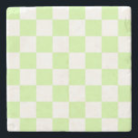 Pastel Green Checkered Gingham Pattern Steinuntersetzer<br><div class="desc">Pastel Green Checkered Gingham Pattern</div>