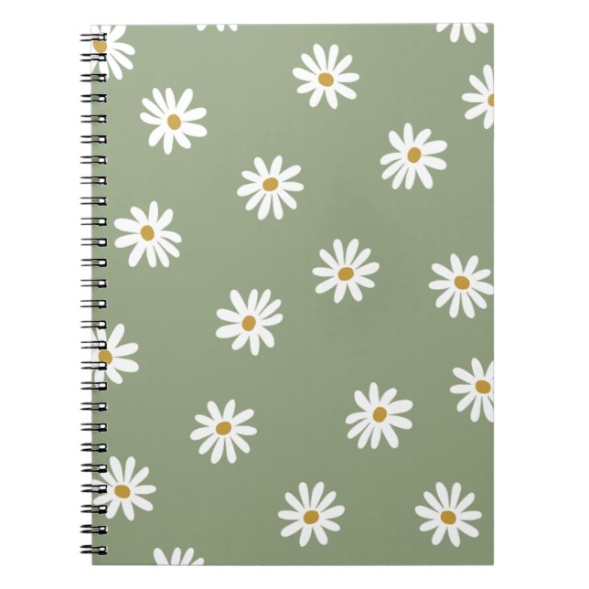 Pastel Green Daisy Blume Notizblock (Vorderseite)