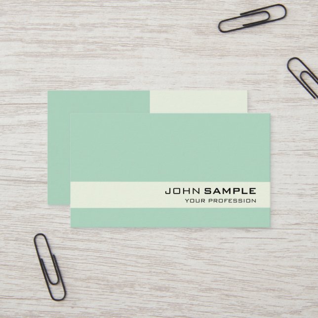 Pastel Green Elegant Modernes Berufliches Einfache Visitenkarte (Vorderseite/Rückseite Beispiel)