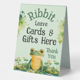 Pastel Green Frog auf Lily Pad Birthday Party Tischaufsteller
