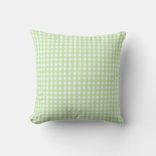 Pastel Green Gingham Pattern Kissen