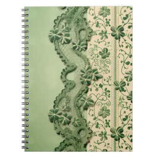 PASTEL GREEN INTRICATE LACE SEHEN IRISH PATTERN NOTIZBLOCK
