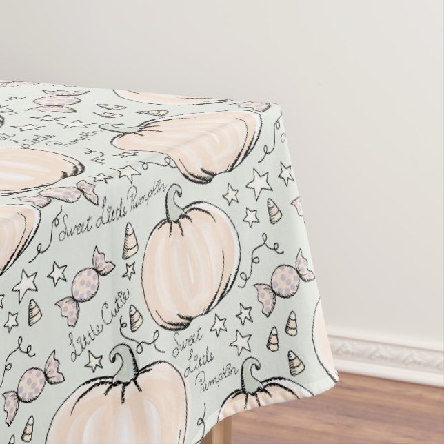 Pastel Green Little Pumpkin Baby Halloween Tischdecke (Beispiel)