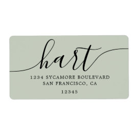 Pastel Green Modern Script-Rücksendeadresse