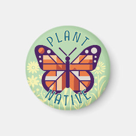 Pastel Green Monarch Butterfly Pflanze Native Cubi Magnet