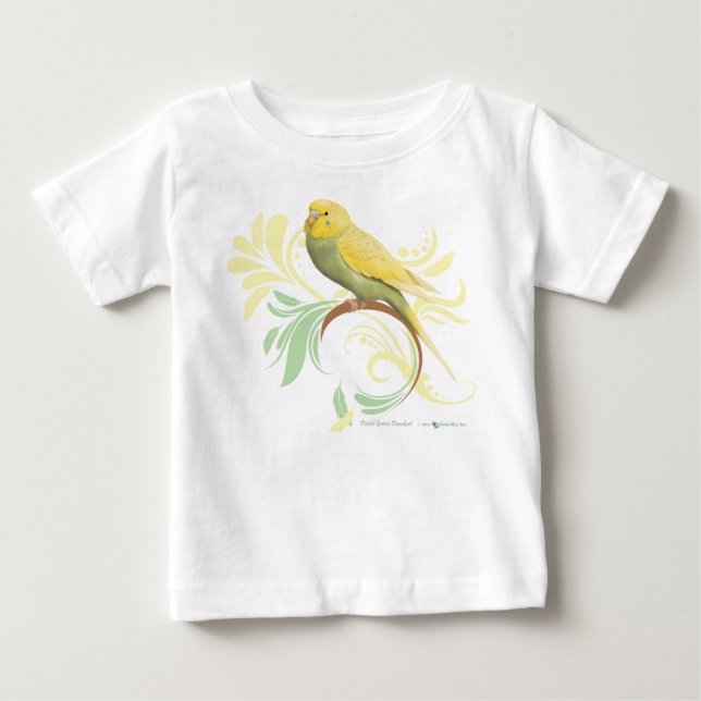Pastel Green Parakeet Baby T-shirt (Vorderseite)