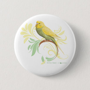 Pastel Green Parakeet Button