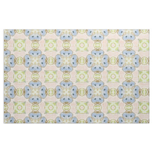 Pastel Green Pink Niedliches Mosaikmuster im Jugen Stoff