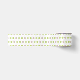 PASTEL GREEN & TAN POLKA DOTS SATINBAND