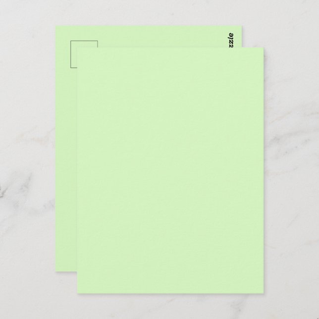 Pastel Green Tea Leaf Solid Farbe Postkarte (Vorne/Hinten)