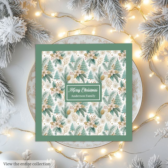 Pastel Green und Gold Napkins Luxe Weihnachten Serviette (Pastel Green and Gold Napkins Luxe Christmas Wrap)