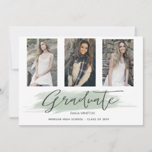 Pastel Green Whimsical ⎢ Carte photo de graduation