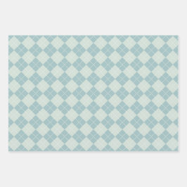 PASTEL GREEN & WHITE URLAUB WINTER NORDIC PATTERN GESCHENKPAPIER SET