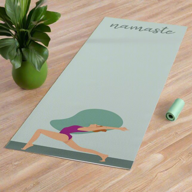 Pastel Green Women Posen Übungen Namaste Yogi Yogamatte (Von Creator hochgeladen)