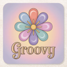 Pastel Groovy Blume Lavender Untersetzer Set