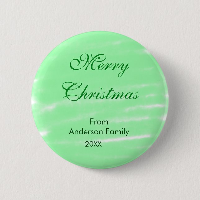 Pastel grüne Wasserfarbe fröhliche Weihnachten mod Button (Vorderseite)