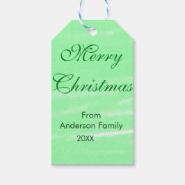 Pastel grüne Wasserfarbe fröhliche Weihnachten mod Geschenkanhänger