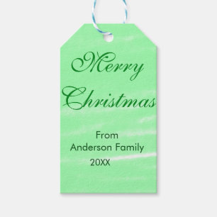 Pastel grüne Wasserfarbe fröhliche Weihnachten mod Geschenkanhänger