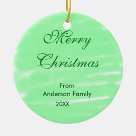 Pastel grüne Wasserfarbe fröhliche Weihnachten mod Keramik Ornament