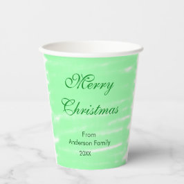 Pastel grüne Wasserfarbe fröhliche Weihnachten mod Pappbecher