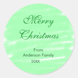 Pastel grüne Wasserfarbe fröhliche Weihnachten mod Runder Aufkleber
