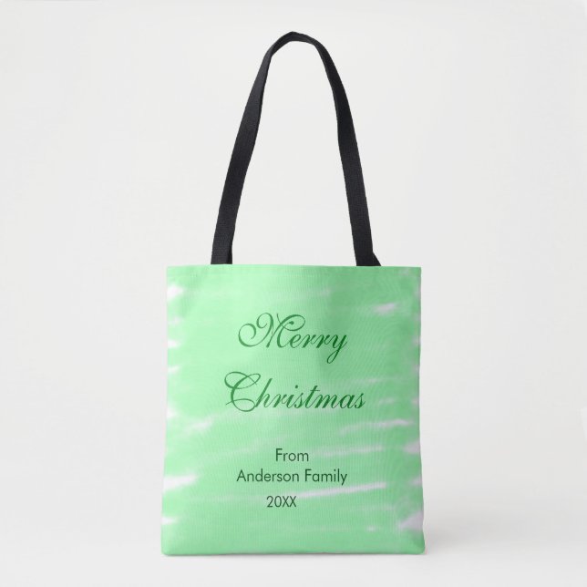 Pastel grüne Wasserfarbe fröhliche Weihnachten mod Tasche (Vorderseite)