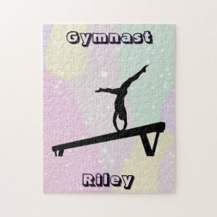 Pastel Gymnast Balance Beam Silhouette