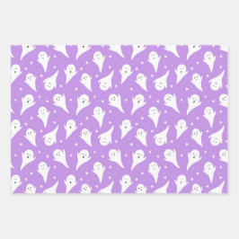 Pastel Halloween Baby Ghosts Pumpkins Lavender Geschenkpapier Set