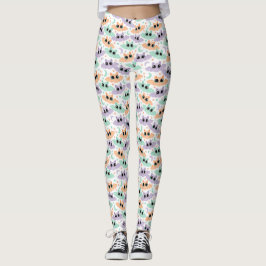 Pastel Halloween chauves-souris et étoiles Legging