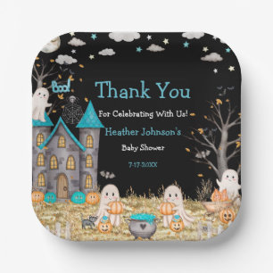 Pastel Halloween Little Boo Boy Baby Dusche Pappteller