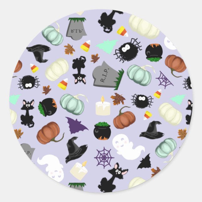 Pastel Halloween Runder Aufkleber (Vorderseite)