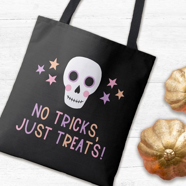 Pastel Halloween Skull keine Tricks nur Leckereien Tasche (Von Creator hochgeladen)
