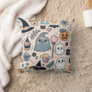 Pastel Halloween Spooky Pattern - Niedlich Kissen