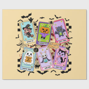 Pastel Halloween Tarot Cards Kawaii Ghost Style Geschenkpapier