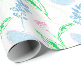 Pastel Hand gezeichnet Blumenmuster Geschenkpapier