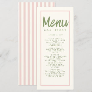 Pastel Handwriting Typografie Retro Wedding Menu Menükarte