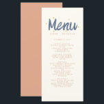 Pastel Handwriting Typografie Retro Wedding Menu Menükarte<br><div class="desc">Orange Dar blue Pastel Handwriting Typografy Retro Wedding Menu</div>