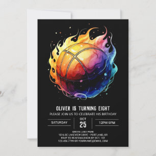 Pastel Happy Boy Basketball Geburtstag Einladung