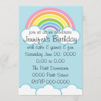 Pastel Happy Little Rainbow Einladung